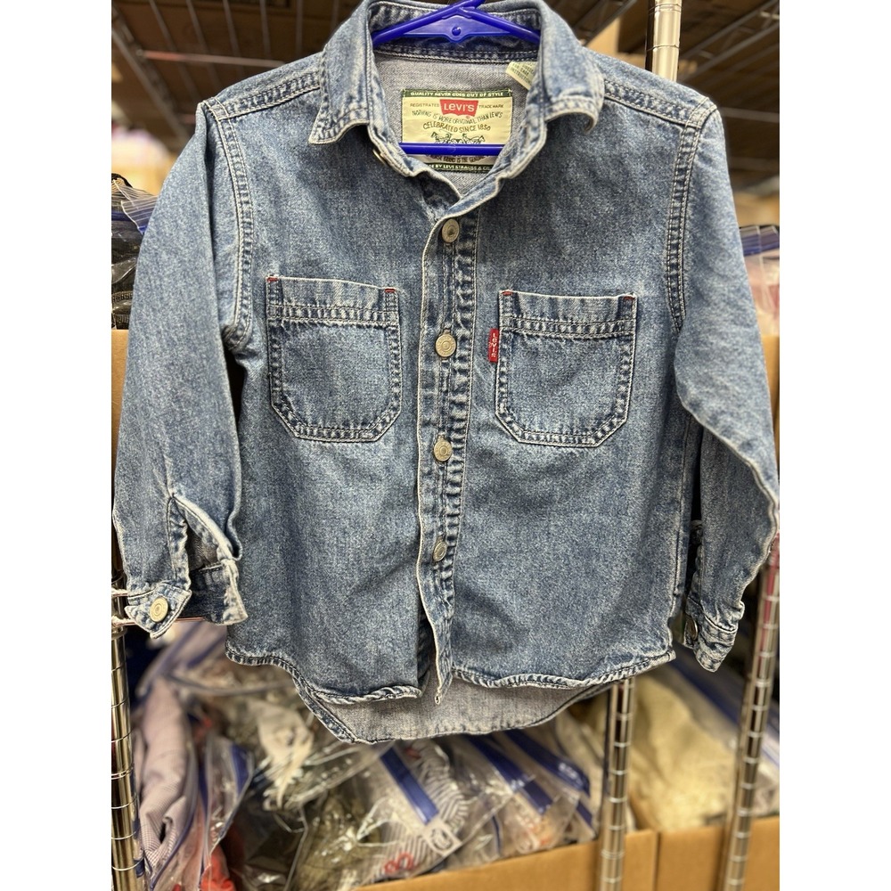 Boys Levis Strauss‎ Denim Top Shirt Size 4 Two Horse Brand Original